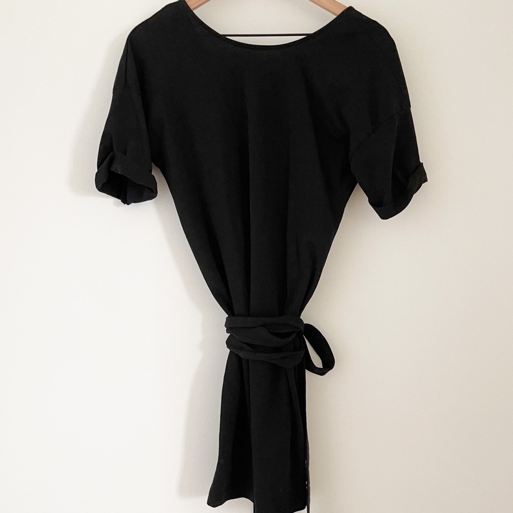 NWT Zara Black Wrap Dress
